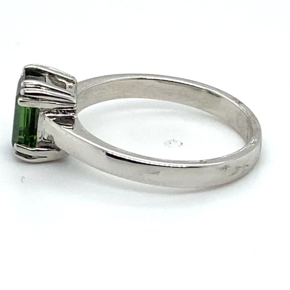 Green Tourmaline 1.87ct Solid 14K White Gold Ring - Picture 7 of 7